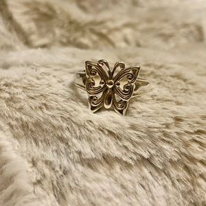 Sterling Silver 925 Butterfly Ring Size 7.5